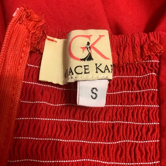 GRACE KARIN VINTAGE 1950’S STYLE HALTER FIT & FLAIRE RED DRESS/ Size S - Picture 11 of 11